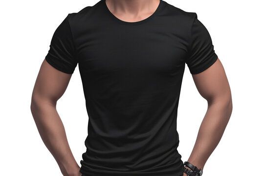 man in black tshirt mockup 