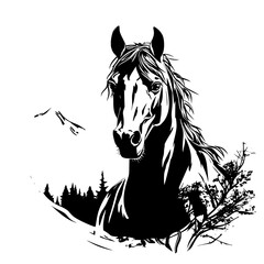 horse head silhouette vector