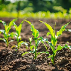 Agricultural biotechnology enhancing crop resilience, showing genetically modified plants with improved drought and pest resistance low texture