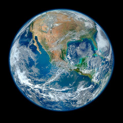 Blue Marble, view of North America, United States and South America from space and planet Earth as...