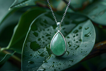 Minimal collection of jade and silver necklace