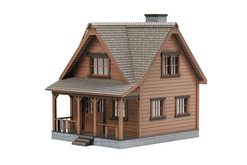 3d Model of house Isolated on transparent background