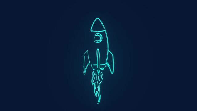 business rocket launch startup technology animation