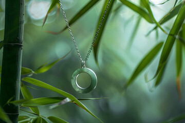 Minimal collection of jade and silver necklace