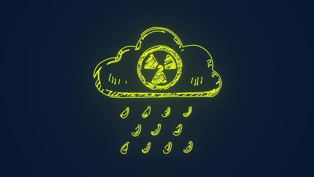 nuclear fallout radioactive material atmosphere rain animation