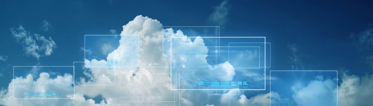 Virtual desktops in the cloud, illustrating remote access to a personal desktop environment from any device low texture
