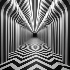 Black and white bold stripes pattern, illusory motion - obrazy, fototapety, plakaty