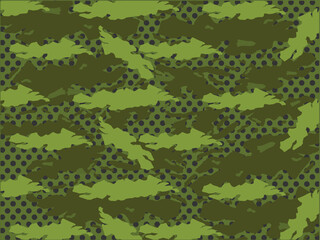 CAMOUFLAGE HALFTONE CIRCLE PATTERN GREEN ARMY.eps