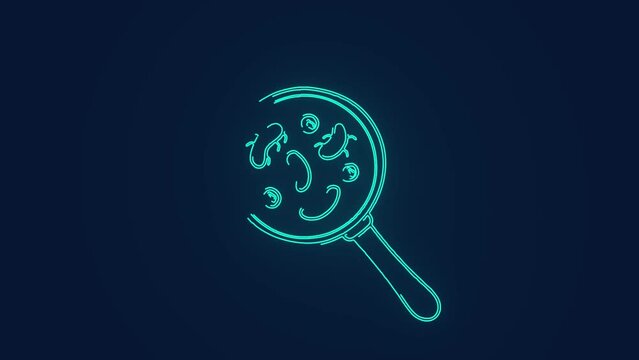 germs and bacteria in magnifying glass biology animation