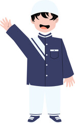 Muslim kid character. Back to school character.