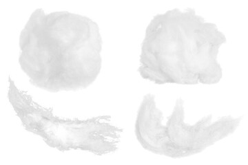 Set.White absorbent cotton on a clean background.