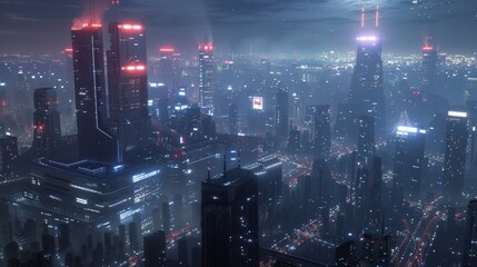 Obraz premium cityscape, night, realistic, cinematic, good composition