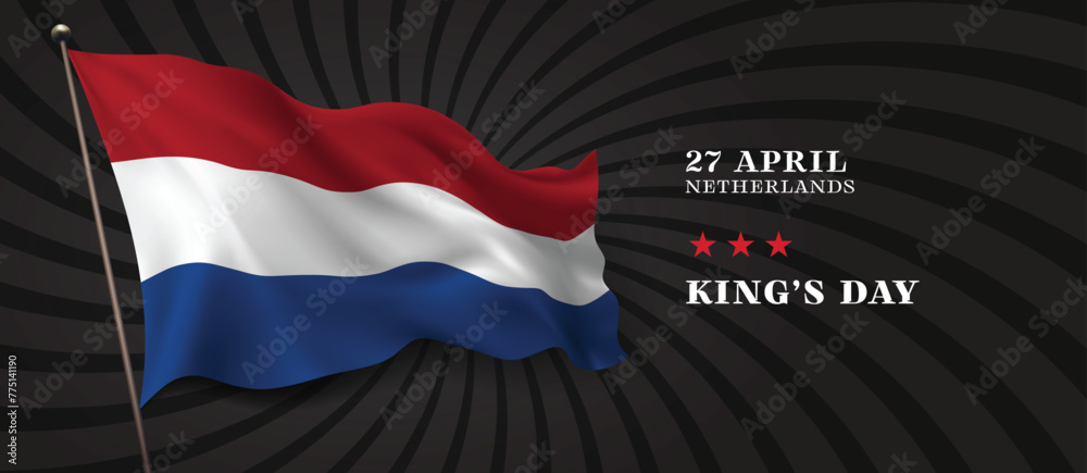 Wall mural netherlands king's day vector banner, greeting card