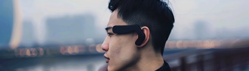 Smart wearable translator device, visualizing instant language translation for global communication low noise