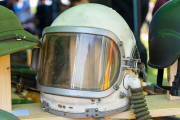 Old Cold War fighter pilot helmet