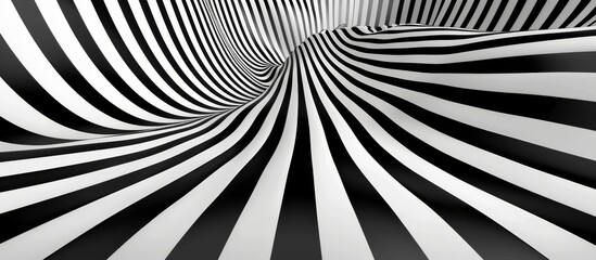 Black and white striped background with spiral design