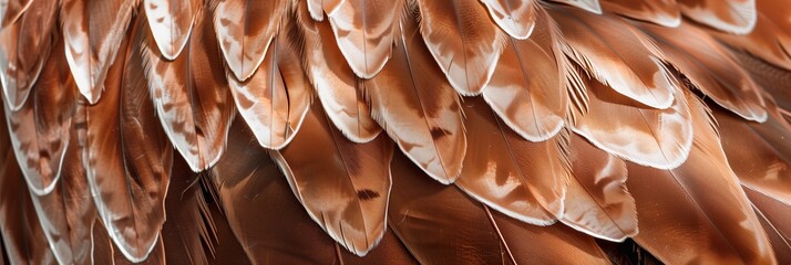 Close-up view of copper-colored feathers showcasing detailed and warm texture