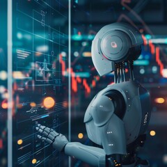 Roboadvisors in investment management, illustrating algorithms designing personalized investment portfolios low texture