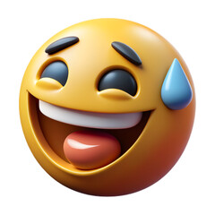 Fototapeta premium Grinning Face with Sweat Emoji 3D Icon 