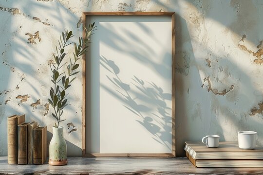 Monet Style: Vertical Picture Frame with Olive Branch