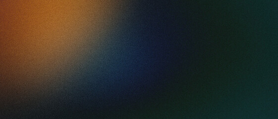 Obraz premium Dark grainy abstract ultra wide pixel multicolored yellow green orange blue gradient exclusive background. Perfect for design, banners, wallpapers, templates, art, creative projects, desktop. Premium
