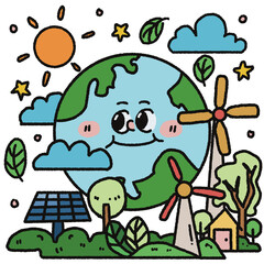 Earth Day cute elements