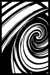 Abstract black and white pattern. For use in graphics. Minimalist illustration for printing on wall decorations