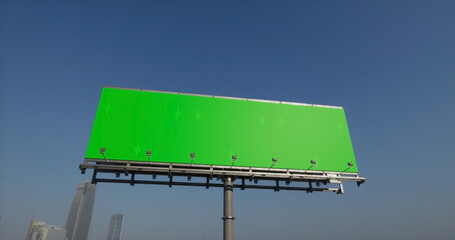 billboard with chromakey by the road