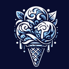 Stylized ice cream logo