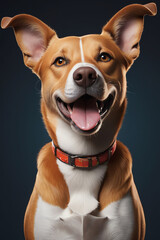Warmth and Wag: Smiling Dog Portrait with Cozy Background Wallpaper