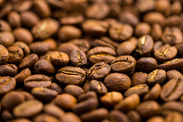 Roasted coffee bean pattern background