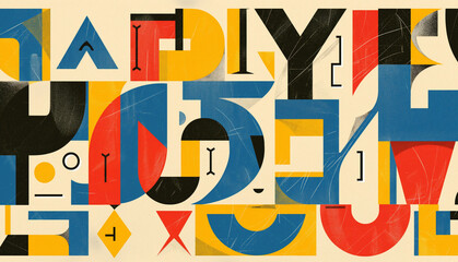 Illustration using elements of alphabet letters