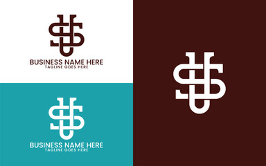 SU Interlocking monogram logo design or US Interlocking monogram