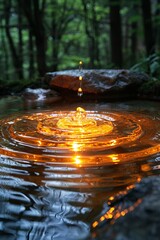 Holy Water Font with Gentle Ripples Reflecting Light