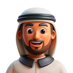 Middle Eastern Arab Man Avatar 3D Icon
