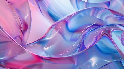 Rainbow wave - abstract digital background for advertising, presentations, wallpaper. Transparent colored waves, motion fabric, liquid. - 775152321