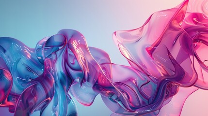 Obraz premium Rainbow wave - abstract digital background for advertising, presentations, wallpaper. Transparent colored waves, motion fabric, liquid.