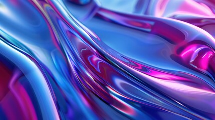 Rainbow wave - abstract digital background for advertising, presentations, wallpaper. Transparent colored waves, motion fabric, liquid. - 775152327