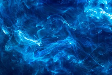 Fototapeta na wymiar Ethereal Blue Smoke Art on Dark Backdrop