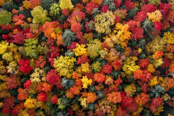 Vibrant Autumn Canopy From Above