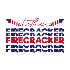 Little firecracker, american vector, fourth july, fourth of july apparel, 4th of july decor, 4th of july party favors