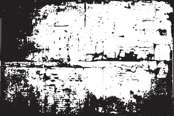 Monochrome Grunge texture, Abstract Texture with Scratched Lines, Spots, Vintage Rough Halftone Background with Different Elements.