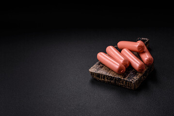 Delicious fresh vegetarian sausage or sausage made from vegetable protein tofu or seitan