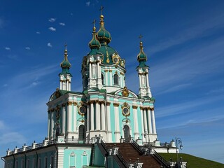 Fototapeta na wymiar St Andrew's church in the Kyiv city, Ukraine.