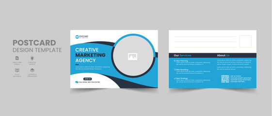 Modern Business Postcard EDDM Design Template. Vector Illustration
