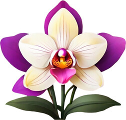 Naklejka premium purple orchid isolated on white background.