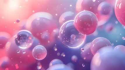 Group of Bubbles Floating in the Air