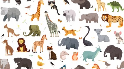 Obraz premium lots of animals in cartoon style of Rod Scribner 