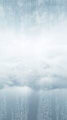 White animation of glitched looping binary codes over fog-covered background pattern banner with copy space