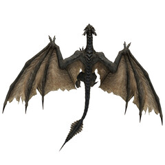 3d rendered majestic dragon climbing isolated on transparent background 